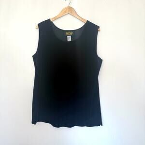 Bob Mackie Velvet Tank Size L Black Sleeveless 
Inky Layering Piece